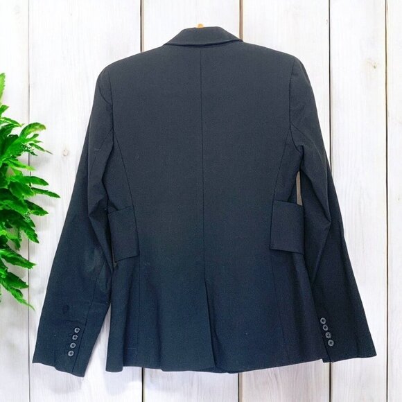 Karl Lagerfeld Black Tailored Blazer With Military Button Detail Size Medium - Picture 3 of 6